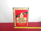 Vintage 7 X 10 In Eight O clock Coffee Adv  Sign Heavy Metal Porcelain- S 230 H
