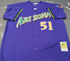 Vintage Randy Johnson  51 Diamondbacks Throwback Purple Sewn Stitched Jersey 