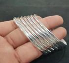 Set Of 7 Simple Bangle Solid 925 Sterling Silver Handmade Women Bangle  M286