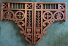 Very Nice Antique Pair Wood Architectural Elements Original Surface Urns Leaves