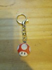 Vintage Good Luck Super Mario Bros Red Mushroom Rubber Keychain Key Ring