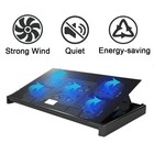 Usb Cooler Laptop Cooling Pad 5 Fan Stand Quiet Led Light Radiator 11 -17  Slim