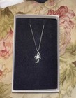 Palm Angels Silver Necklace With Diamond Palm Tree Pendant 