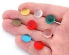 2 Pcs Sea Glass 12mm Red Czech Round Flat Back Cabochons 120cb Cab73