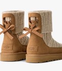 Women s Ugg Classic Mini Cabelle Chestnut Suede knit Boot Sz 8 0 Untouchednewbox