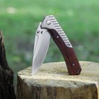 Flissa Folding Pocket Knife 3 35  14c28n Steel Blade Liner Lock With Wood Handle