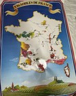 1960s  1970s French Wine Travel Poster Vineyards Map Wine Regions Double Side