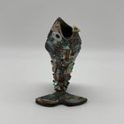 Vintage Abalone Shell Articulated Fish Figurine Iridescent Coastal Decor 7 Inch