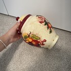 Vintage Nonnis Biscotti Ceramic Cookie Jar Hand Painted Tuscan Fruit Canister