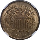 1864 Large Motto Two Cent Piece Ngc Ms-63 Rb Cac