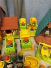 Lot Of 148 Pieces Vintage Fisher Price Little People A Frame Tudor Sesame Street
