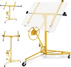 11ft 150lbs Drywall Lift Panel Hoist Plasterboard Sheetrock Jack Lift Rolling