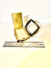 Vintage Gold Tone art Deco Enamel Flowers Compact - 111