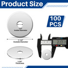 100 Pcs Stainless Steel Fender Washer-1 4 Id X 1-1 4  Od X 1 20  Thick For Screw