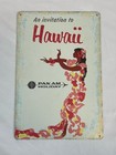 Pan Am Holiday Hawaii Metal Tin Sign Tiki Bar Wall Art 12  X 8  Hula Girl New