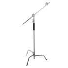 Flashpoint 10  C Stand On Turtle Base Kit  Chrome With Boom Pole Holder  fpscbph