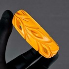 Vintage Art Deco Carved Pierced Catalin Butterscotch Bakelite Bangle Bracelet