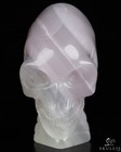 3 6  Fluorite Hand Carved Crystal Elongated Mayan Alien Skull With Spine