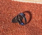 Vtg Trading Post Era Fred Harvey Stamped Turquoise Sterling Silver Ring Sz 4