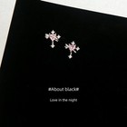 Pink Cross Stud Earrings For Women Crystal Rhinestone Dainty Jewelry 8mm Gift