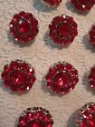 12 Red Acrylic Rhinestone Buttons Perfect Embellishment 4 Crafts Headbands more