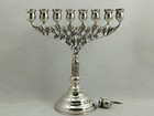 Judaica Hanukkah Menorah Sterling Silver Hallmarked Rare Beautiful Vintage