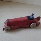 Champion Race Car Cast Iron Boat Tail Red Racer - Geneva  Ohio Hubley Dent