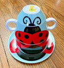 New  Adorable Izzy   Owie By Pavilion Melamine Stackable Kids Dinner Set