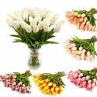 10pcs Artificial Tulip Flowers Fake Flower Bouquet For Wedding Party Home Decor
