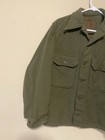 Vintage 1950s Us Military Korean War Wool Olive Green Field Shirt Jacket Medium