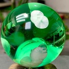 368g Natural Crystal Transparent Green Crystal Ball With Feather Sphere