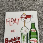 Rare Vintage Bubble Up Cardboard Advertising Sign Store Promotional Display