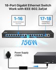 8 16 24 Port Gigabit Poe Switch 2 Gigabit Uplink Ports Unmanaged Ethernet Switch