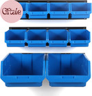 Wall Mounted Storage Bins  Wall Storage Bins Parts Rack 10 Bins 3 Rails Wall Mou