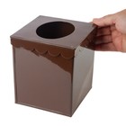 Set Of 2 Brown Enamel 5  Square Metal Tissue Box Covers