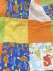 Vtg Hand Sewn Baby Quilt Blanket Dinosaurs Turtles Cheerful Colors Nursery