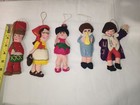 Lot Of 5 Vintage Handmade Felt Christmas Ornaments