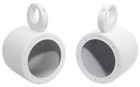  2  Rockville 6 5  Led 360   Swivel White Aluminum Surface Mount Boat Speakers
