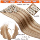 Clip In Human Hair Extensions 100  Adding Highlight Full Head Hair 8 Pieces Us