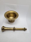 Vintage Solid Brass Mortar And Pestle Heavy Apothecary Pharmacy Tool
