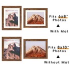 Brown 8x10 Picture Frame With Mat For 6x8 Display  Rustic Desk Wall Photo Fra   