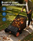Walk Behind Yard Sweeper Leaf Grass Collector 4 Rotating Brushes  Collection Bag