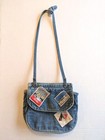 Coca Cola Vintage Denim Small Purse Bag With  Patches 2 Snap Pockets Coke