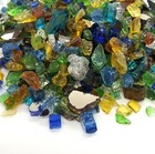 Sea Glass - Blue  Amber   1 2  Premium Crushed   Reflective Fire Glass Fireplace