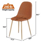 Set Of 2 Washable Pu Cushion Dining Chairs W metal Legs Kitchen Side Chair Brown