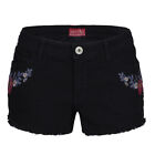 Womens Mid Blue High Waisted Stretch Denim Shorts Summer Hot Pant Multiple Sizes