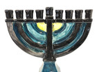 Vintage Jewish Pottery Hanukkah Menorah Judaism Israel Hebrew Judaica Heavy