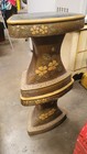 Pair Vintage Asian Glazed Terracotta Garden Stool Table Benches
