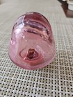 Vintage Large Pink Rose  Glass Mushroom Bottle Stopper Only Mcm Cork New