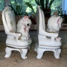 Vintage 1950 s Mcm Sugar Glazed Cats Kittens On Chairs Figurine Japan Porcelain